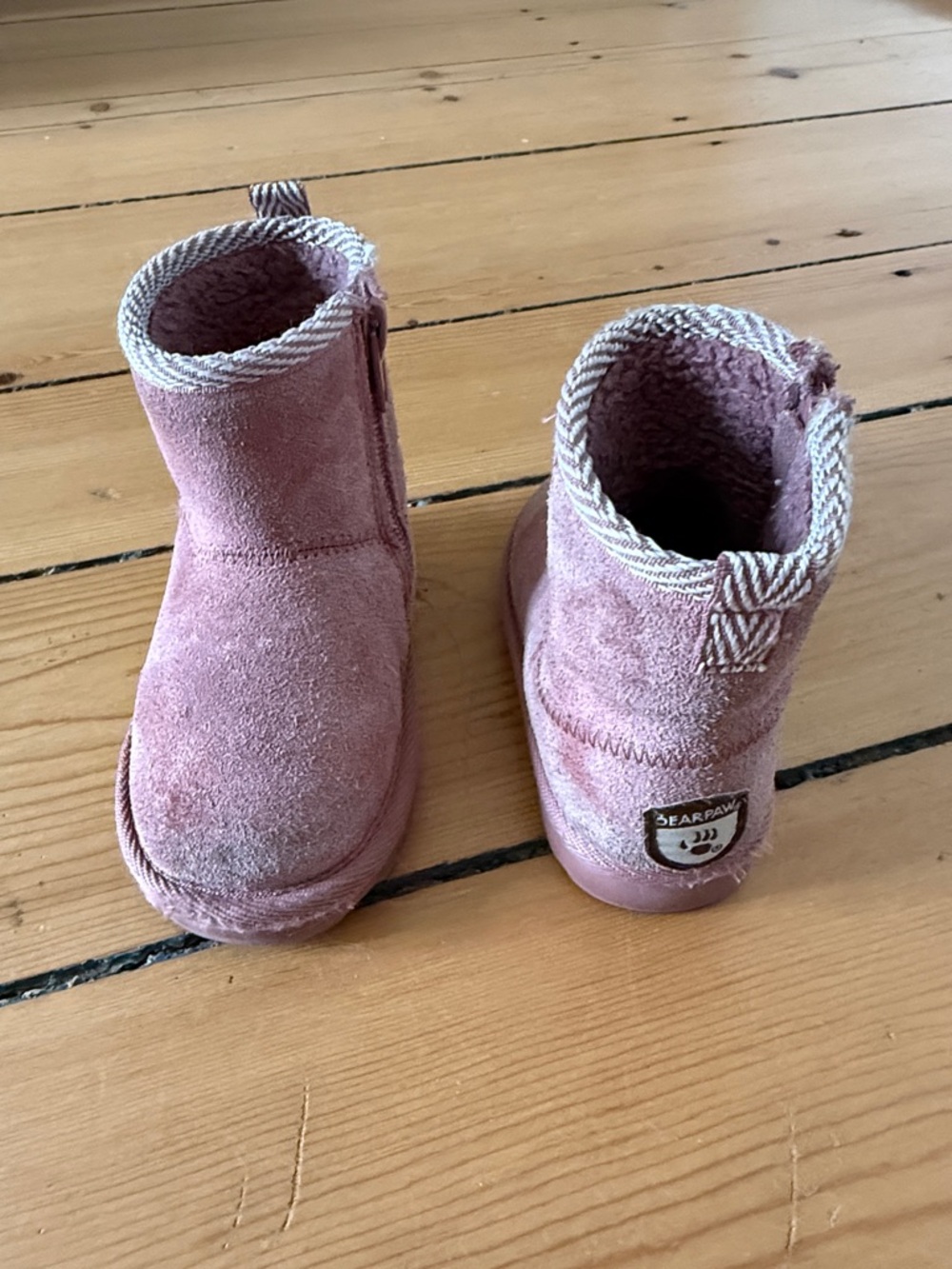 BEARPAW Mauve Pink Suede Toddler Booties